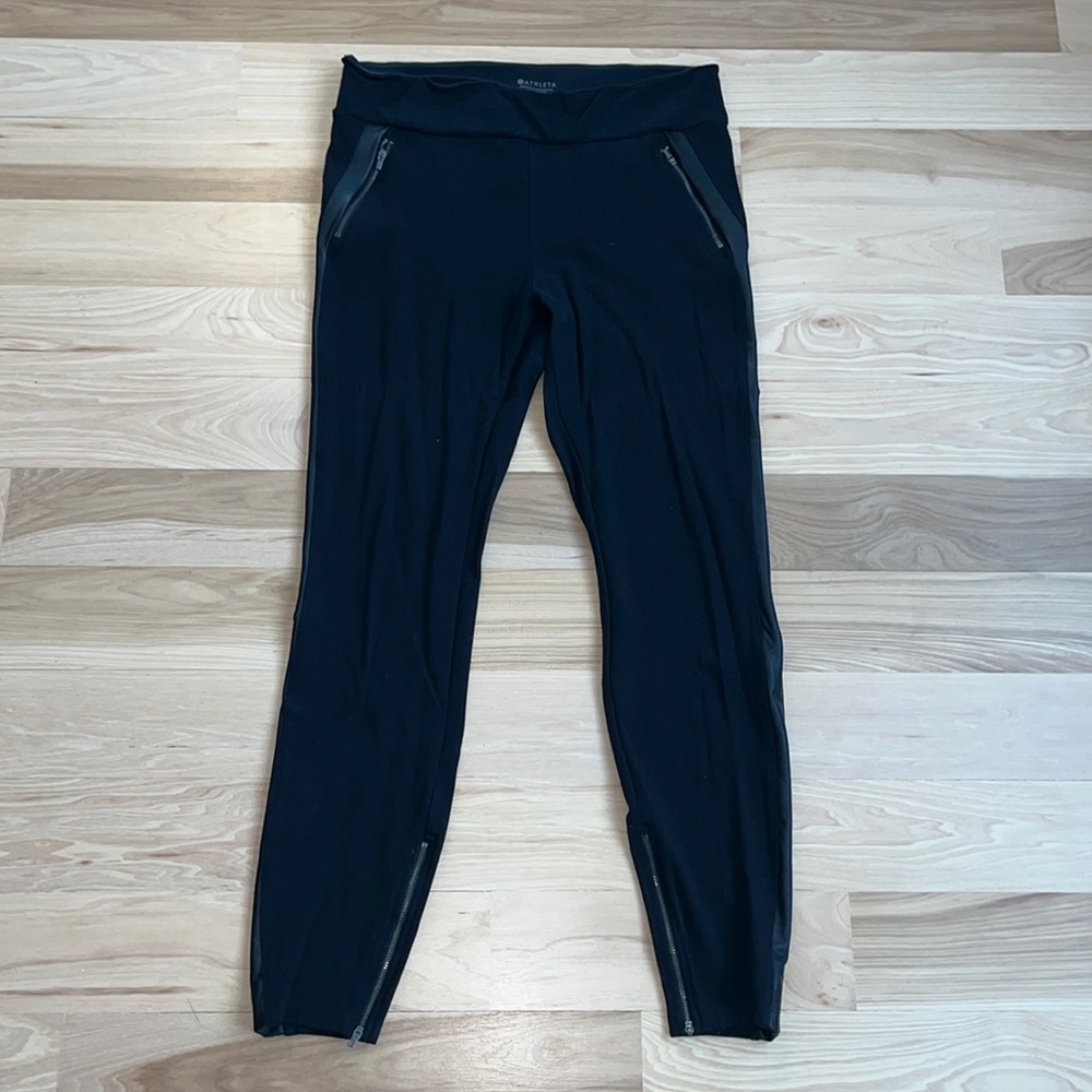 Athleta leather accent leggings size 16 Tall